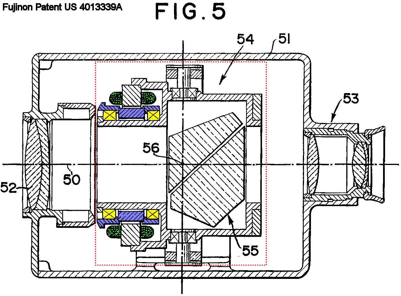Bildstabilisierung von Fujinon (US-Patent 4013339)